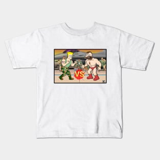 Street Fighter Guile vs Zangief Fight! Kids T-Shirt